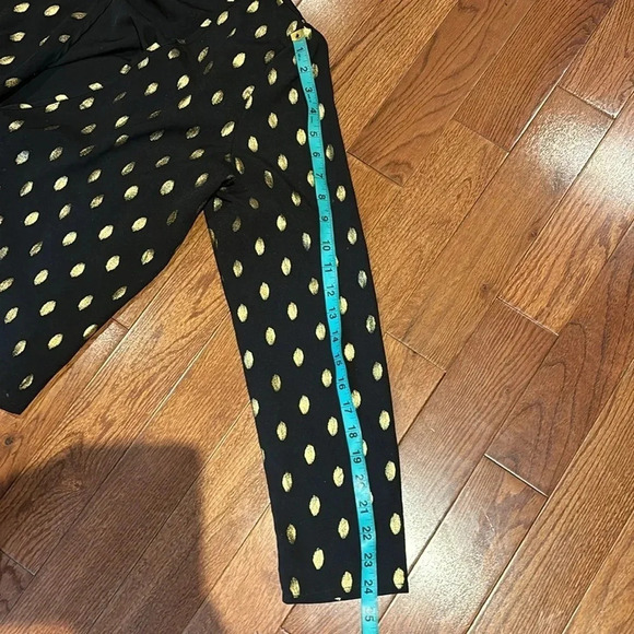 SHEIN Black Golden Dot Bow Wrap Blouse Sz Large - Picture 7 of 12